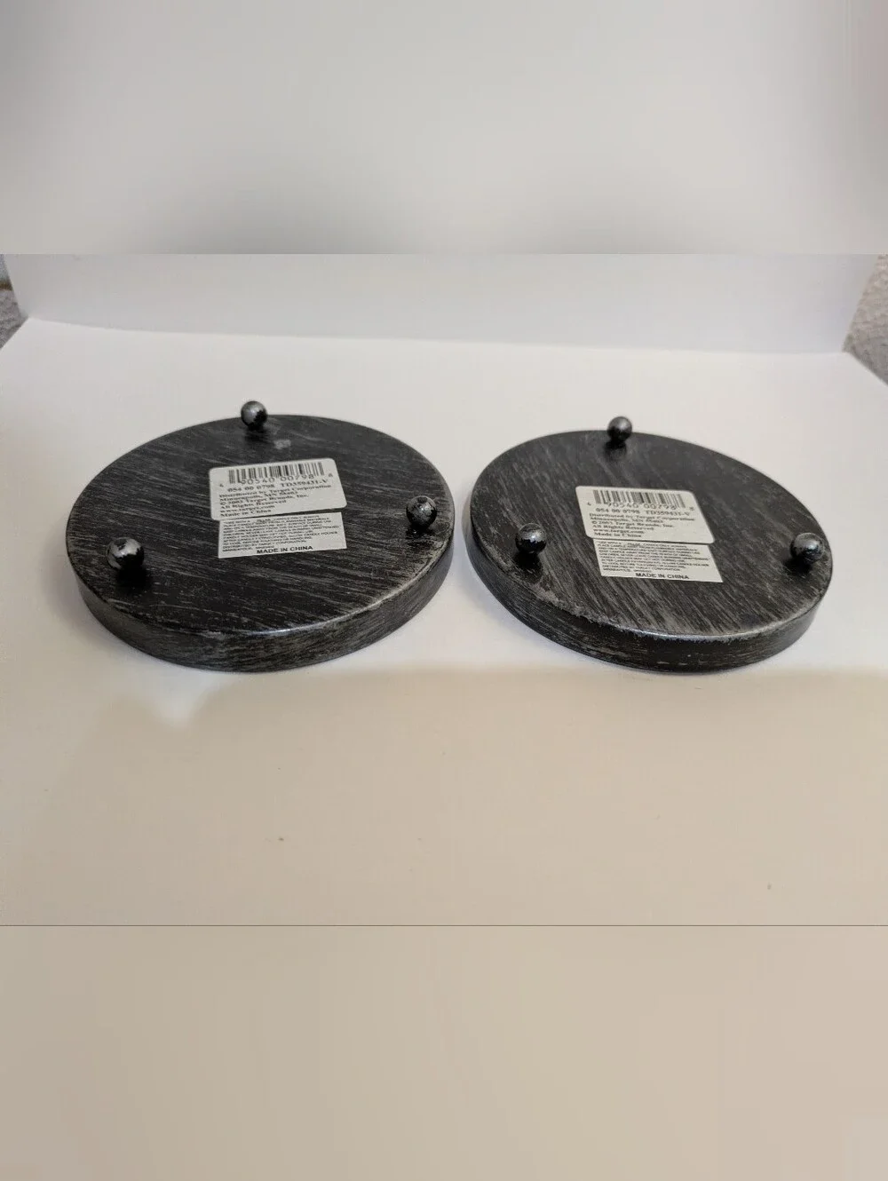 VTG Pair Of Slate Candle Holders